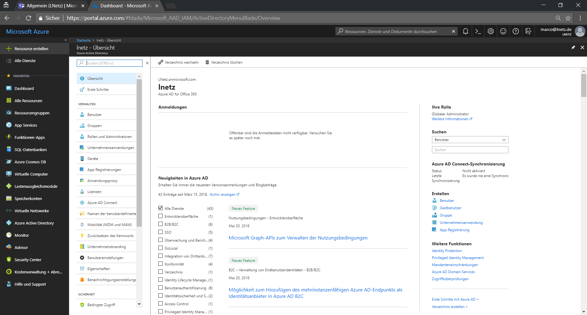 Office 365 Azure Portal Screenshot 1