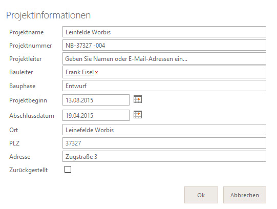 Steckbrief für Kollaborationsräume Screenshot